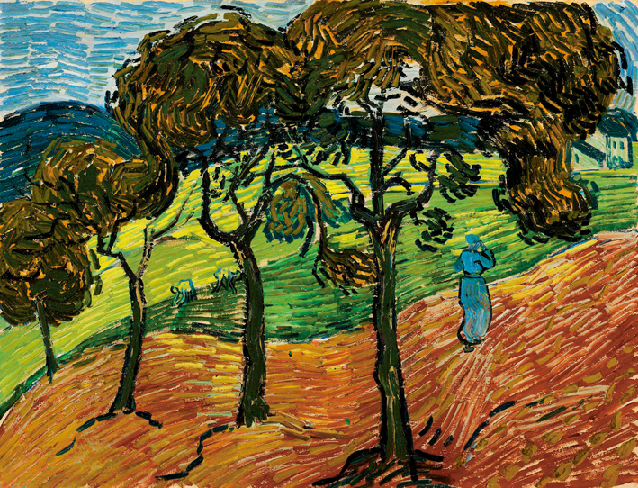  文森特·威廉·梵高  Vincent Willen Van Gogh —— 树与行人